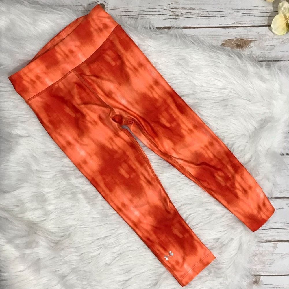 Under Armour Cropped Workout‎ Leggings Size xs Heatgear compression tie dye